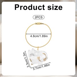 BOXOB 2pcs Cat Hair Storage Bottle Keychains, Cute Cat Hair Holder Keepsake Thoughtful Memorial Keyring Gifts Fit Pet Owners Memory Bottle Charm for Collecting Pet Fur