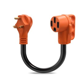 Micmi 30 Amp Male to 50 Amp Female RV Adapter Cord, NEMA TT-30P to 14-50R Electrical Converter 12 Inch STW 10AWG/3 Cord Cable with Grip Handle ETL Listed