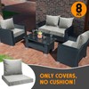 Mindsoft 4 Set Patio Cushion Covers Replacement Water UV Resistant