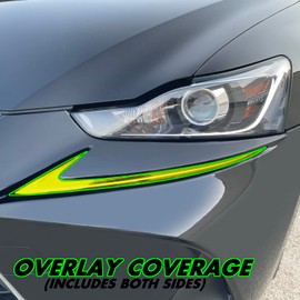 SlickMod PreCut Vinyl Smoke Tint for 2017-2020 Lexus is 200t 300 350 Headlight (Yellow, 3. DRL Turn Signal)