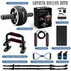 Ab Roller Wheel, 10-In-1 Ab Exercise Wheels Kit with Resistance