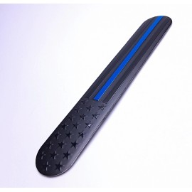 DIGIART INTERNATIONAL THIN BLUE LINE AMERICAN TACTICAL FLAG SET (2) ALUMINUM 3D CAR EMBLEM