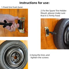 1 Pack E Track Spare Tire Holder Mount for X-Track Tie Down Anchor Points Bolt Hanger Spare Wheel Carrier Etrack Rail System Accessories for Enclosed Trailers, Trucks, Semis, Garages (Black)