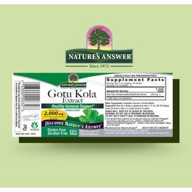 Natural's Answer GotuKola Extract, Gluten-Free, Alcoohol-Free, 30 ml