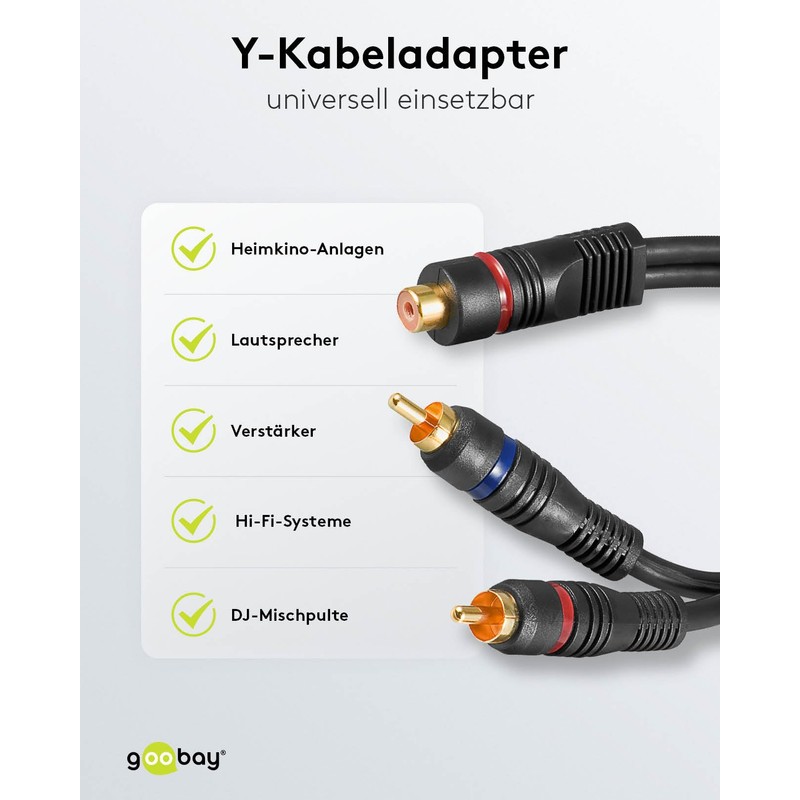 Wentronic Audio Video Cable AVK 308-020 0.2m 1 x RCA