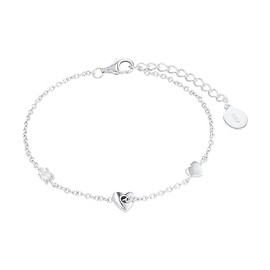s.Oliver Women’s Bracelet. 925 Sterling Silver/Stainless Steel, Heart, Comes in Jewellery Gift Box, Sterling Silver, Cubic Zirconia