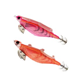 Egi Lure Set No. 3.5 Bait Roll, Luminous Squid, Octopus, Fishing, 2, 3, 4 Pieces (Pink, Orange, 2, Pieces)