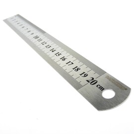DAUMKINO® Stainless Steel Ruler, Metric / Imperial Scale Versatile for Hobbies, School and Work Always with You in Satchel and Bag (Metal, 20 cm)