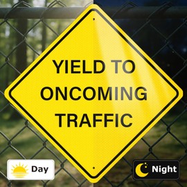 Anobell Yield to Oncoming Traffic Sign 24" × 24" Reflective Aluminum Large