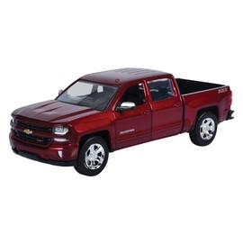 2017 Chevy Silverado 1500 LT Z71 Crew Cab Pickup Truck Burgundy Red 1/24 Diecast Model by Motormax 79348