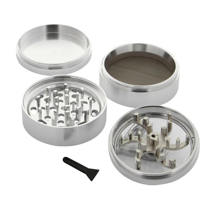 Glamified 2.5" 4 Pieces Hand Cranked Clear Top Herb Grinder