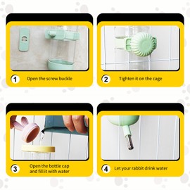 950ml Large Capacity Hamster Water Dispenser,Small Animal Water Bottle Automatic Bottle Dispenser Large Capacity for Rabbits, Guinea Pigs, Hamsters, Ferrets, Chinchillas, Hedgehogs & Rodents