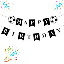 JEKUGOT Football Birthday Decorations Happy Birthday Banners Football Birthday Banner for Boys Football Party Decorations Football Decorations for Birthday Banners