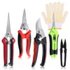 Glarks 6Pcs Garden Pruning Shears and Gloves Set, Professional Garden