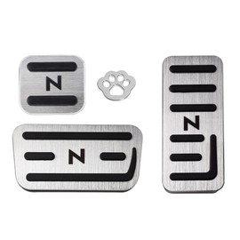 Futwod Honda N-BOX N-WGN N-VAN N-ONE Pedal Cover Aluminum Pedal Parts HONDA N Series Custom Accessories Interior Anti-Slip Accelerator Pedal Brake Parking Brake Silver 3 Piece