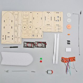Sharplace DIY Experiment Kits Wooden Stem Toy Remote Control Boat Assembly Development Toys DIY Kits for Boys and Girls