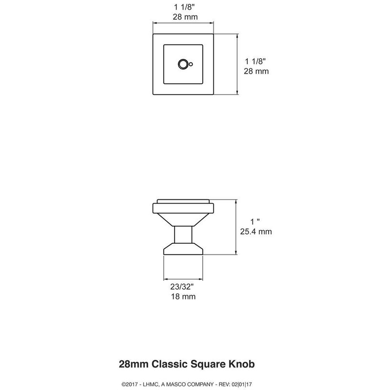 Liberty Classic Square 1-1/8 in. (28 mm) Satin Nickel Cabinet