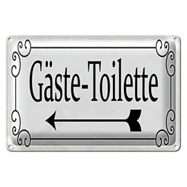 Vintage Blechschild | Gäste-Toilette | Nostalgisches Design | 20 cm x 30 cm