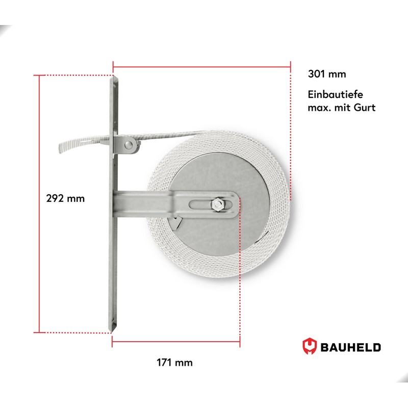 BAUHELD® Roller Shutter Belt Winder Flush-Mounted [Made in Germany] -