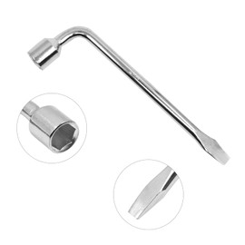 YXQ Car Spare Tire Lug Wrench for Jack 21mm/0.83" L Type Hexagon Slotted End Socket Repair Tool
