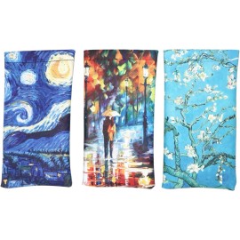 Outman PACK of 3 pcs Squeeze Top Sunglasses Pouch Eyeglass Cases Color 4