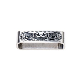 1.5"(40mm)Belt Loop Keeper Stainless Steel Belt Buckle Accessories Silver Wave