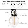 Banord 100FT G40 Globe String Lights, 2700K LED Outdoor Patio