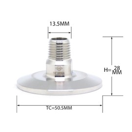 QiiMii Sanitary Tri clamp 50.5mm to NPT Female Thread Adaptor SS304 Tri clamp Adaptor Pipe Fitting (Thread Size: 1/4" NPT)