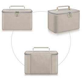 Steadtep Digital Hand Mixer Carrying Bag for KitchenAid 5/6/ 7/9 Ultra Power Speed Hand Mixers, Portable Travel Storage Case Bag with Handle for Kitchen Aid Mixer Accessories (Box Only) (Beige)