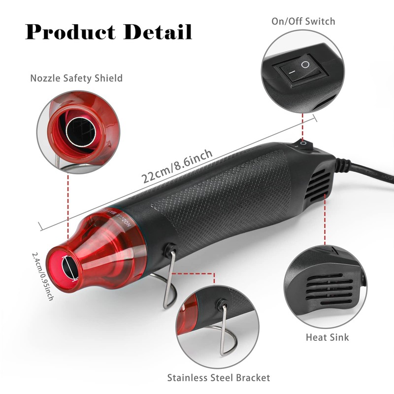 Heat Shrink Tubing Kit,Mini Heat Gun + 328 PCS Heat