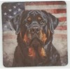 Rottweiler Dog Breed Patriotic American Flag Beverage COASTER