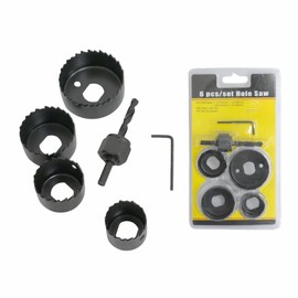 6PCS Hole Saw Kit 1-1/4" to 2-1/8"(32-54mm) Hole Saw Set with Mandrels and Hex Key for Soft Wood, PVC Board, Plywood