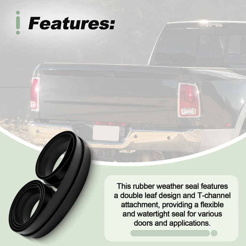 6.4 FT Rubber Double Leaf Truck Cap Rear Door Bottom