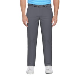 PGA TOUR Men's 5-Pocket Performance Pull-on Golf Pants, 30"/32" Inseams, 4-Way Stretch, Moisture-Wicking, Sun Protection, Quiet Shade