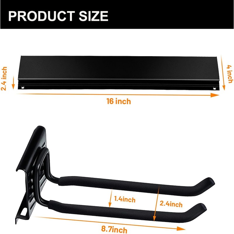 Wallmaster Garage Storage Organization Wall Mount, Garden Tool Rack Organizer