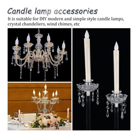ZORZA 12Pcs Elegant 4 Inch Acrylic Bobeche Candle Drip Protectors Decorative Chandelier Replacement Parts and Cups Candlestick Lamp Shades for Wedding Birthday Party Decor