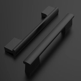 Amerdeco UK0048 Furniture Handles, Black, 160 mm Hole Spacing, Drawer Handles for Kitchen Cabinets, Wardrobe, Cabinet Handles, Drawer Handles, Door Handles for Kitchen Cupboards, Wardrobe, Pack of 10