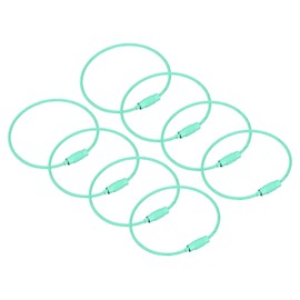 uxcell 8Pack Cable Key Rings, 6-inch(155mm) Wire Keychain Twist Loops for Lanyards, Keychains, Luggage Tags, Mint Green