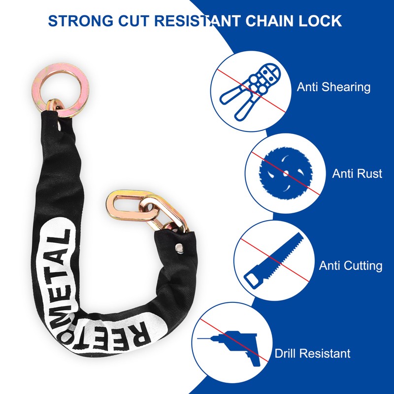 REETOMETAL Heavy Duty Security Chain, 2-Pack 2FT x 3/8" (9mm)