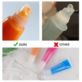 Empty Lip Gloss Tubes, Wanfoou 10 Pcs 10ml Clear Soft Squeezable Lip Balm Containers Refillable Mini Cosmetic Tubes with Dispensing Filling Tool for DIY Lip Gloss Balm Makeup Travel Toiletries