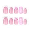 Medium Press on Square Fake Nails White French Tip False