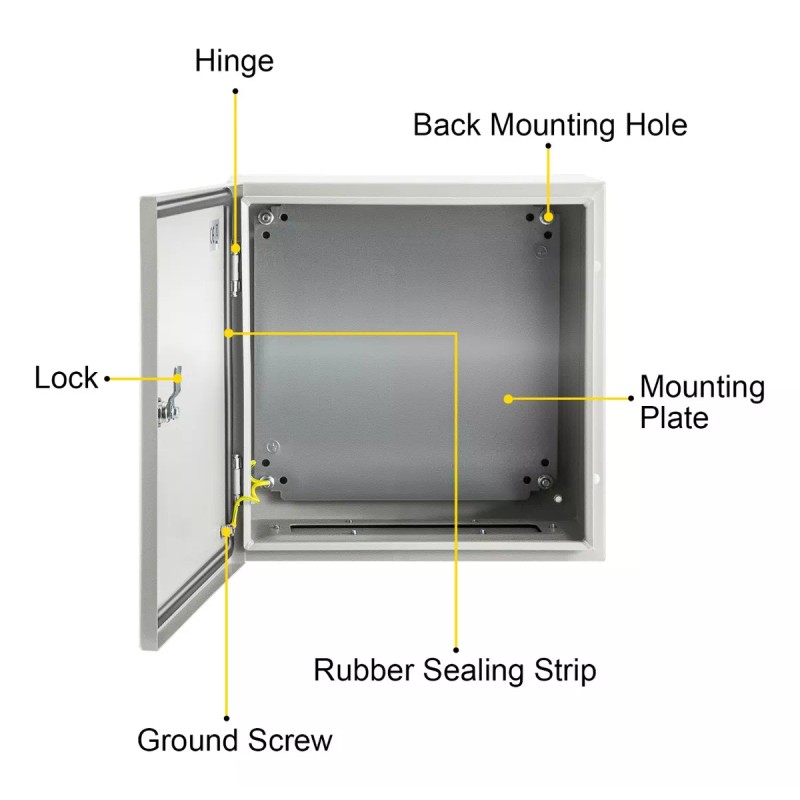 Vevor Gabinete Eléctrica De Acero Al Carbono De 40x40x20cm