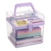BTSKY Multipurpose Plastic Craft Storage Containers with Removable Tray, Clear