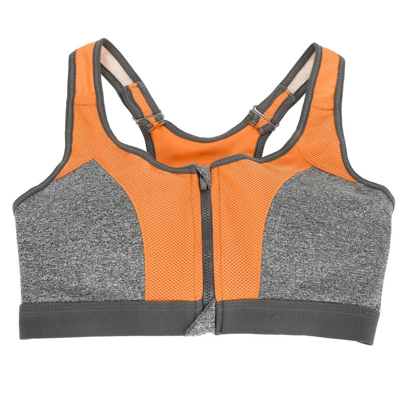Women Yoga Fitness Zipper Stretch Workout Wireless Padded Shockproof Sports