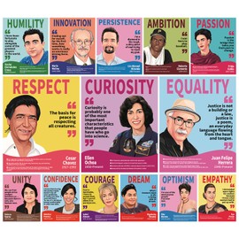 Arosche Hispanic Heritage Month Decorations Posters 14pc English Motivational Posters Famous Latino Hispanic People Inspirational Positiveb Quotes Posters for Indoor Outdoor Home, School, Classroom, Bulletin Board, Wall, Hallway, Window Decor