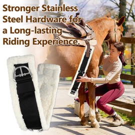 Western Cinch Horse Girth 32" - Soft Fleece Padding & Non-Slip Nylon Webbing with Stainless Steel Buckles - Comfortable, Durable, and Easy to Install for Western Saddles