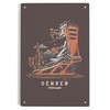 Lantern Press 6x9 Inch Metal Sign, Denver, Colorado, Snowboard Binding