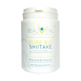 Pure Bio Shiitake Powder 100 g Lentinula edodes Shiitake Mushroom from EU Organic Agriculture, Vegan, No Artificial Additives