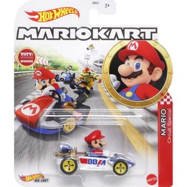 Hot Wheels Mario Kart Vehículo de Juguete Mario Circuito Especial para niños de 3 años en adelante