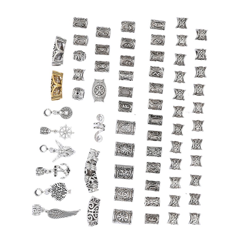 106pcs Dreadlocks Hair Rings Alloy Different Shapes Exquisite Patterns Hair